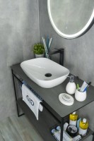 Накладная раковина GID Geometrico N9447 51 глянцевая белая, прямоугольная, фаянс