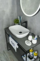 Накладная раковина GID Geometrico N9447 51 глянцевая белая, прямоугольная, фаянс