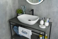 Накладная раковина GID Geometrico N9447 51 глянцевая белая, прямоугольная, фаянс