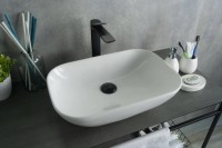 Накладная раковина GID Geometrico N9447 51 глянцевая белая, прямоугольная, фаянс