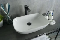 Накладная раковина GID Geometrico N9447 51 глянцевая белая, прямоугольная, фаянс