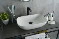 Накладная раковина GID Geometrico N9447 51 глянцевая белая, прямоугольная, фаянс