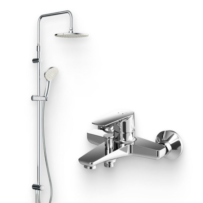 Душевой комплект Смеситель AM.PM Gem F90A10000 + Стойка F0790000