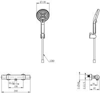 Термостатический смеситель Wonzon & Woghand WW-B3013-A-CR для душа, хром