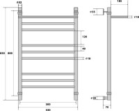 Полотенцесушитель водяной Energy Prestige Modus 80x50