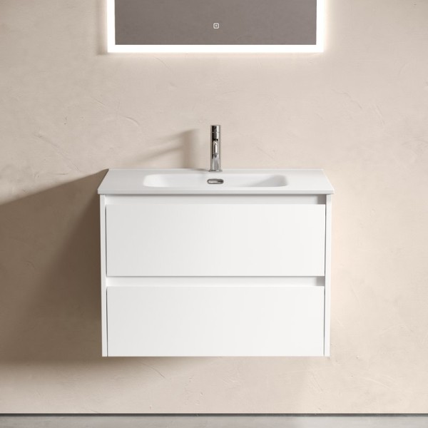 Тумба с раковиной Sancos Libra 70 белый глянец, раковина белая