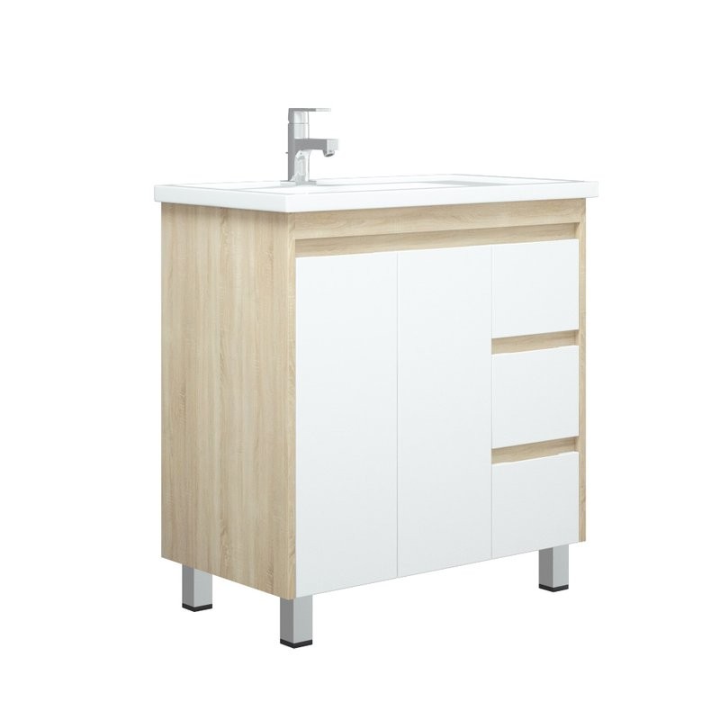 Тумба с раковиной Corozo Остин 80 Z3 напольная, сонома