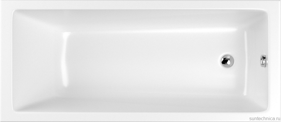Акриловая ванна WHITECROSS Wave 160x70 см, пристенная, белый глянец, с каркасом