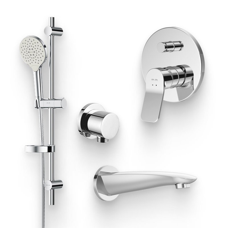 Душевой комплект Смеситель AM.PM X-Joy F85A45000 + Гарнитур Like F0180064 + Подключение F0600E00 + Излив F8070000