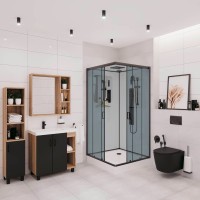 Душевая кабина Niagara Premium NG-6901-01GQ BLACK 90х90х210 черная, с низким поддоном