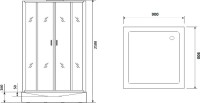 Душевая кабина Niagara Premium NG-6901-01GQ BLACK 90х90х210 черная, с низким поддоном