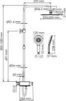 Душевая стойка Wasserkraft Aller A113.069.101.CH Thermo с термостатом, хром
