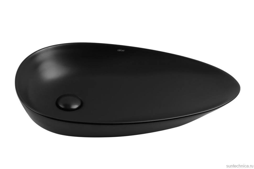 Накладная раковина Abber Bequem AC2117MB 59 матовая черная, фаянс