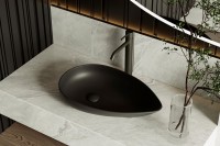 Накладная раковина Abber Bequem AC2117MB 59 матовая черная, фаянс