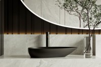 Накладная раковина Abber Bequem AC2117MB 59 матовая черная, фаянс