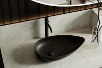 Накладная раковина Abber Bequem AC2117MB 59 матовая черная, фаянс