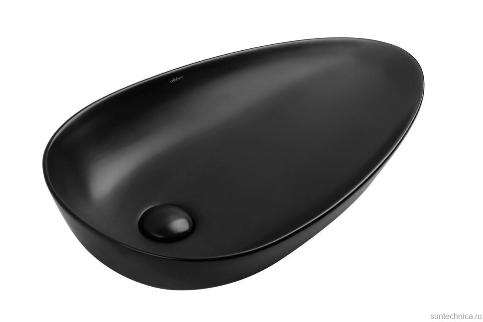Накладная раковина Abber Bequem AC2117MB 59 матовая черная, фаянс