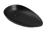 Накладная раковина Abber Bequem AC2117MB 59 матовая черная, фаянс