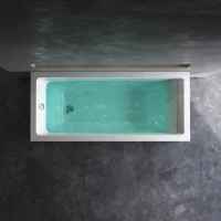 Акриловая ванна AM.PM Gem 160x70 см, пристенная, белая, с каркасом, с экраном