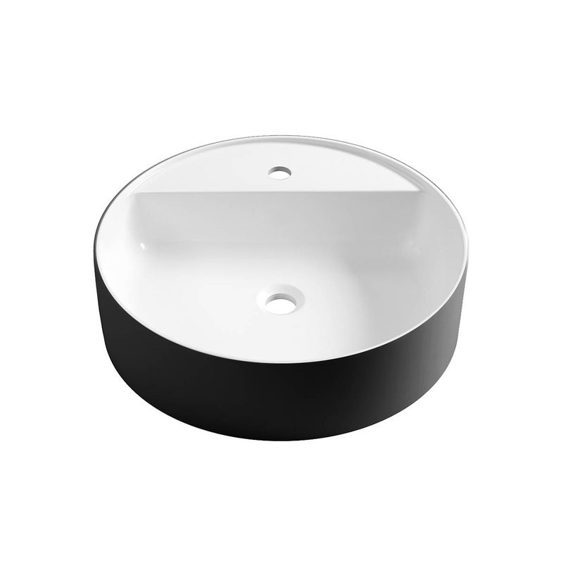 Накладная раковина Belux Эвора 53 матовая черная, круглая, с 1 отверстием под смеситель