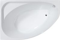 Акриловая ванна Vagnerplast Hapi L 170x110 см, угловая, левая, пристенная, белая, асимметричная, с каркасом