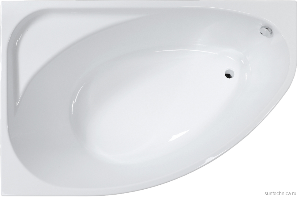 Акриловая ванна Vagnerplast Hapi L 170x110 см, угловая, левая, пристенная, белая, асимметричная, с каркасом