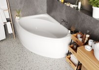 Акриловая ванна Vagnerplast Hapi L 170x110 см, угловая, левая, пристенная, белая, асимметричная, с каркасом