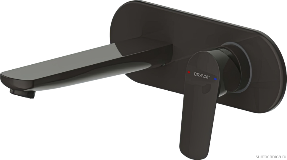 Смеситель для раковины Bravat Rhein P8429564BW-ENG С ВНУТРЕННЕЙ ЧАСТЬЮ черный