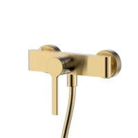 Смеситель для душа с душевым гарнитуром, шлифованное золото, AQUAme Asti AQM6413BG