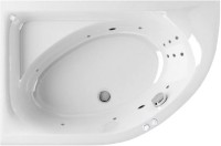 Акриловая ванна Excellent Aquarella WAEX.ARL17.LINE L 170x110 см, угловая, левая, пристенная, с гидромассажем, белая, асимметричная, с каркасом, с сиденьем, со сливом-переливом
