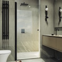 Душевая дверь в нишу Maybahglass MGD-797-6 60 см, профиль черный, стекло прозрачное