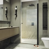 Душевая дверь в нишу Maybahglass MGD-797-6 60 см, профиль черный, стекло прозрачное