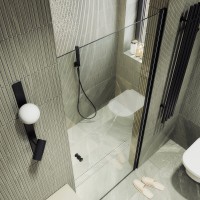 Душевая дверь в нишу Maybahglass MGD-797-6 60 см, профиль черный, стекло прозрачное
