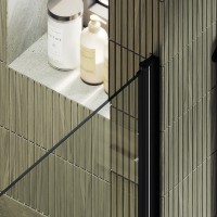 Душевая дверь в нишу Maybahglass MGD-797-6 60 см, профиль черный, стекло прозрачное