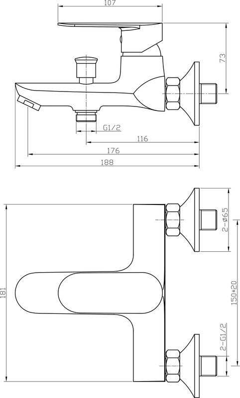 Душевой комплект Смеситель Agger Splendid Splendid A0910000 + Гарнитур Wave A032