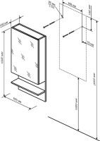 Зеркало-шкаф Бриклаер Карибы R 60 дуб кантри, венге
