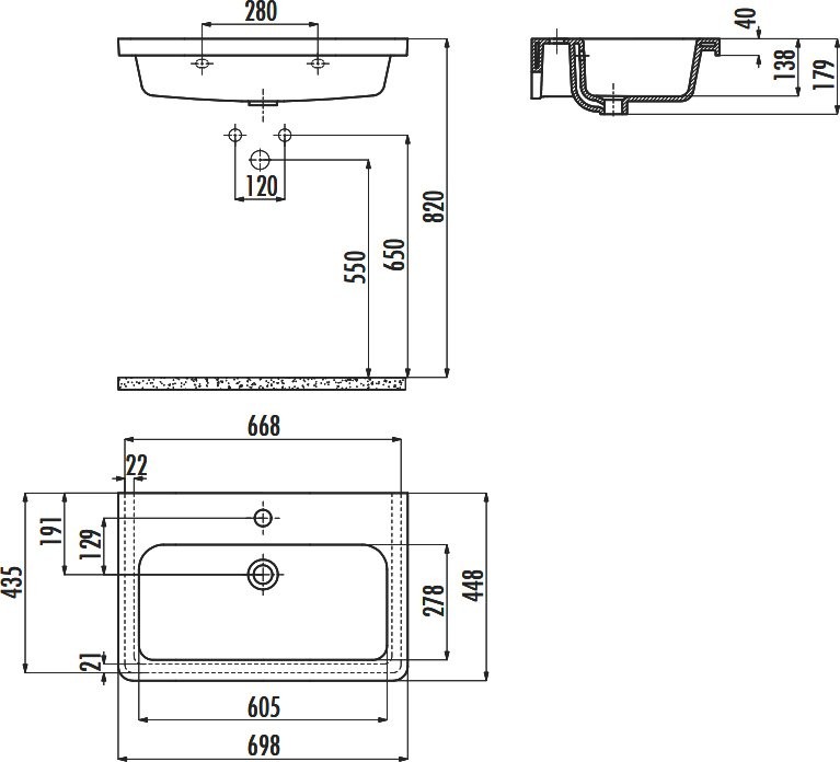 Мебельная раковина Creavit Ipek IP070-00CB00E-0000 белая глянцевая