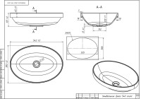 Накладная раковина Belux Джаз 54 матовая белая, овальная