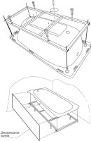 Акриловая ванна Riho Rething Cubic 160x70 см, встраиваемая, цвет европейский белый, с каркасом, со сливом-переливом