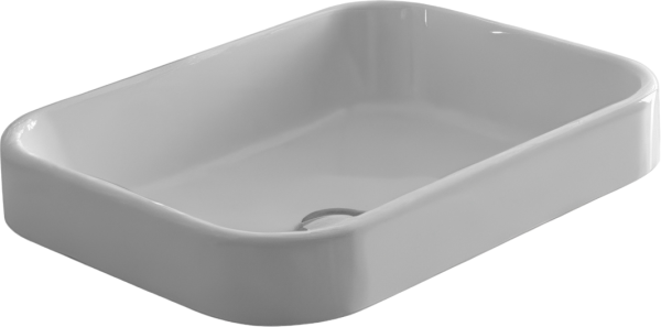 Раковина встраиваемая сверху Galassia Meg11 5453 70 белая, прямоугольная, фаянс