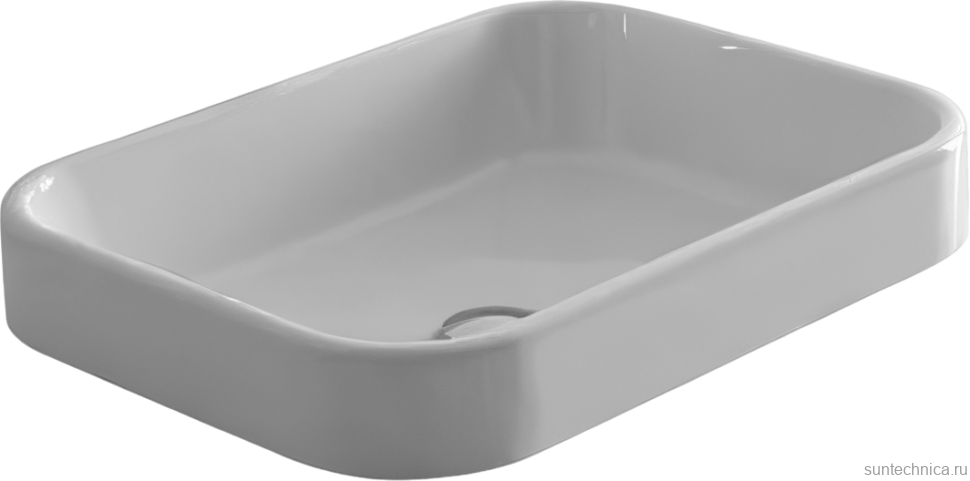 Раковина встраиваемая сверху Galassia Meg11 5453 70 белая, прямоугольная, фаянс