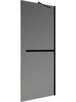 Душевая перегородка Maybahglass MGD-711-6ш 109 см, профиль черный, стекло графит