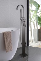 Напольный смеситель для ванны с душем Abber Wasserfall AF8615NG С ВНУТРЕННЕЙ ЧАСТЬЮ, никель