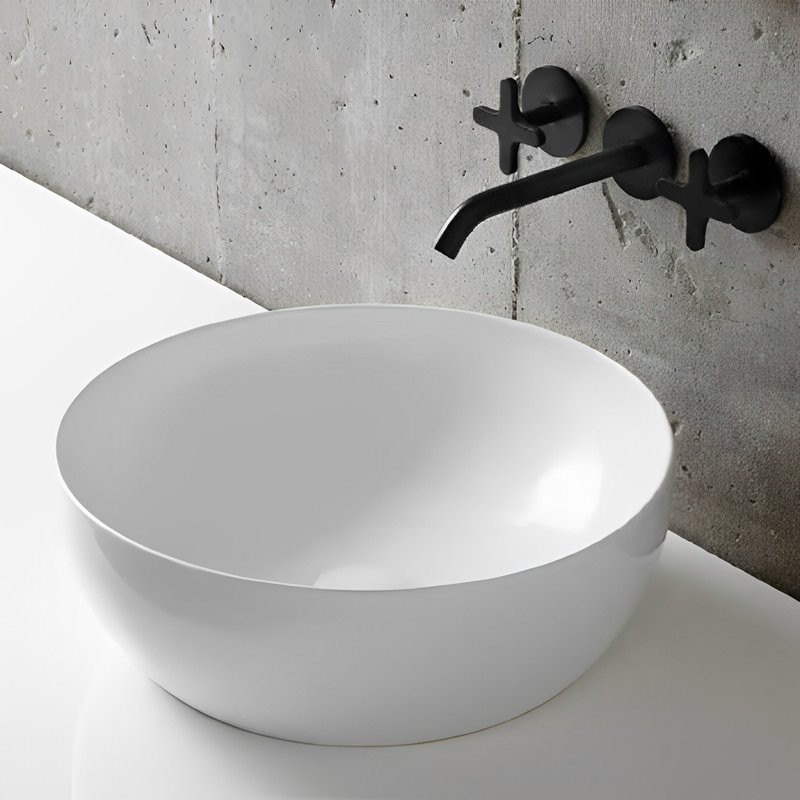 Накладная раковина Azzurra Elegance 40 белая, круглая, фаянс