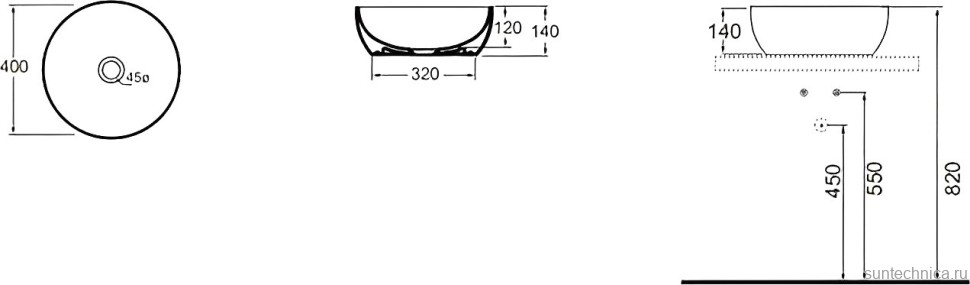 Накладная раковина Azzurra Elegance 40 белая, круглая, фаянс