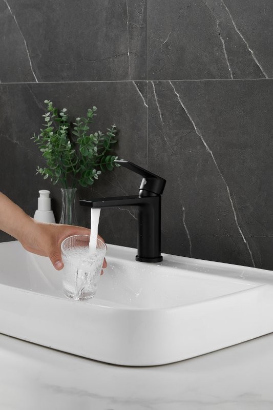 Смеситель для раковины BELZ B678 B10678-7 матовый черный