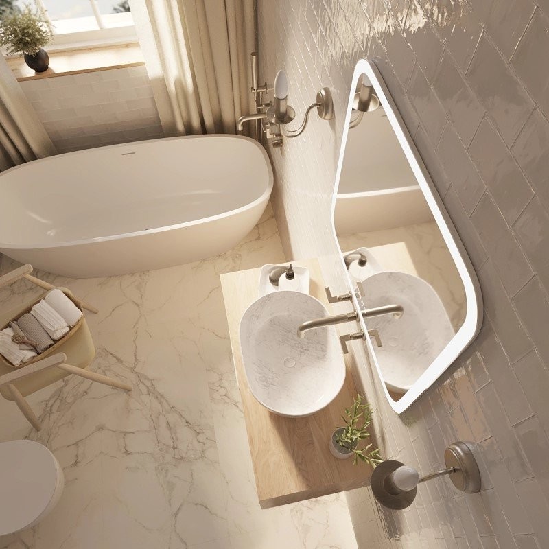 Зеркало Mixline Стив-3 70 с подсветкой, с подогревом, с часами