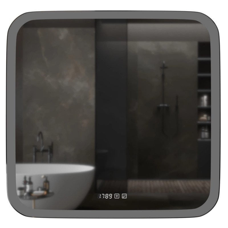 Зеркало Mixline Стив-3 70 с подсветкой, с подогревом, с часами