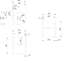 Раковина подвесная Abber Stein AS2625 42 матовая белая, круглая, угловая, искусственный камень