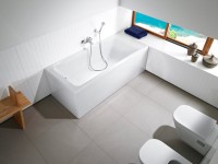 Акриловая ванна Roca Easy 150x70 см, пристенная, белая, с каркасом, со сливом-переливом